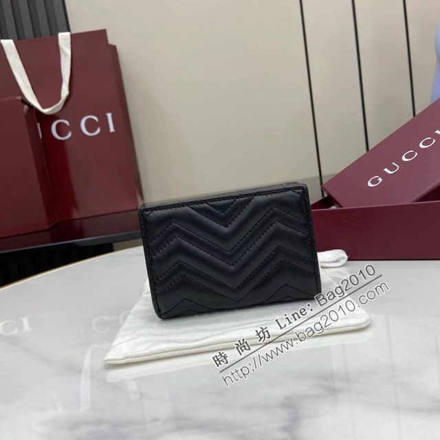 Gucci專櫃古馳最新款Marmont系列絎縫卡包 jh2976型號：773427